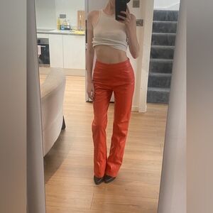 Chic Red Flare Women's Pants